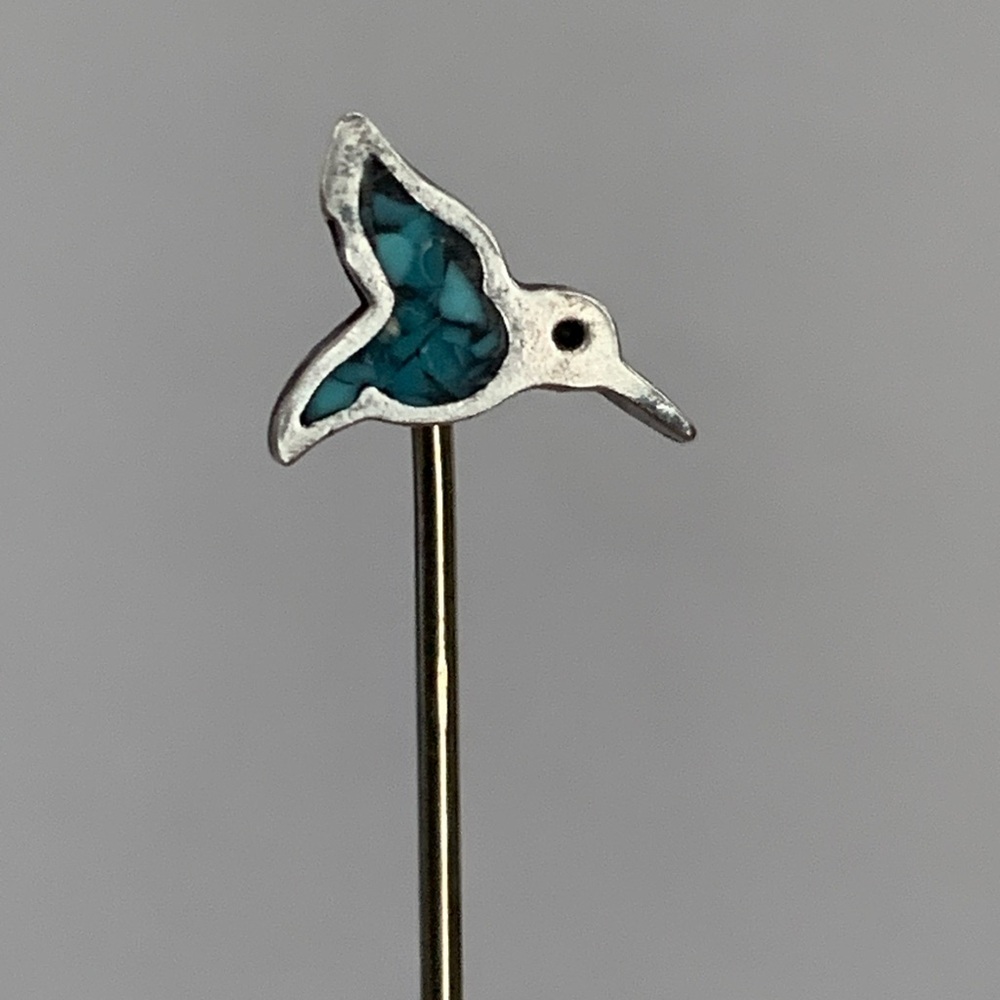 NEW vintage STERLING SILVER HUMMINGBIRD PIN